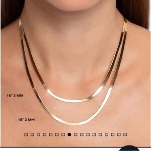 Ring Concierge Gold herringbone Necklace 16inch